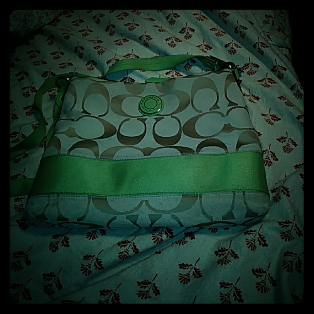 Coach purse medium size green